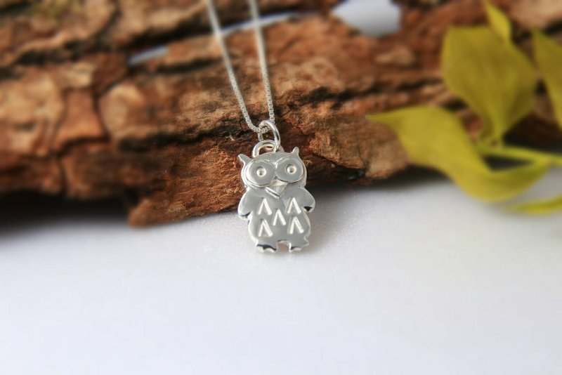 【智慧之鸟】猫头鹰项链 / 纯银项链 / Sterling Silver Owl - 项链 - 纯银 银色