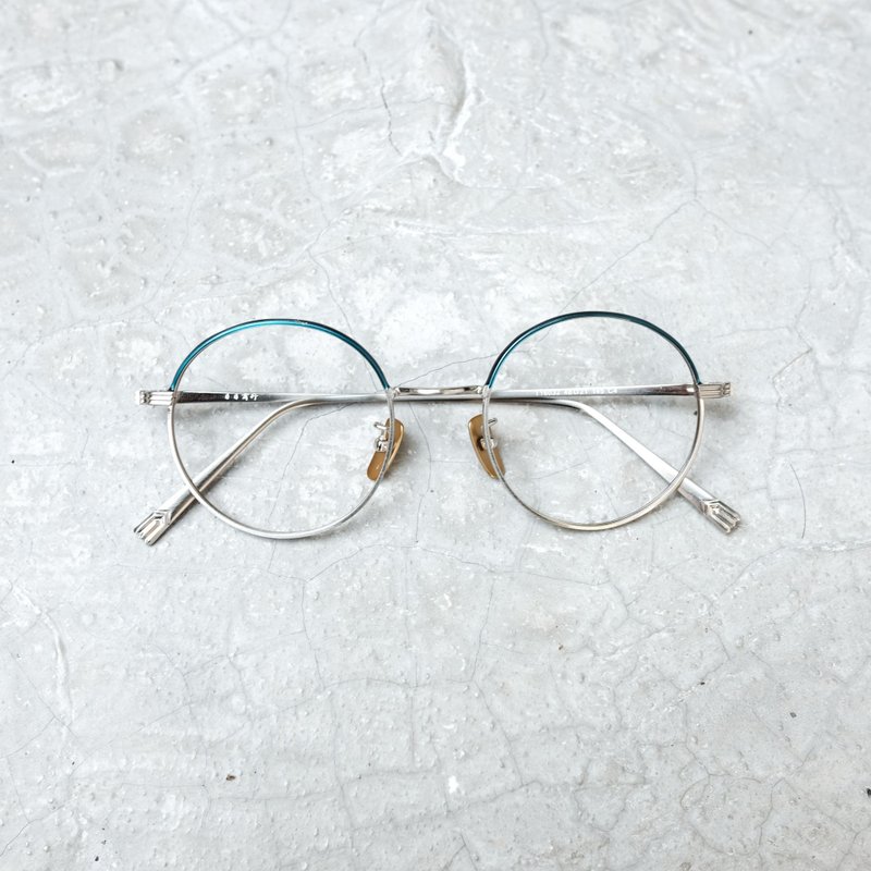 【目目商行】韩国 新款 复古特色复古圆框 钛金属 钛鼻垫 蓝银色 - 眼镜/眼镜框 - 其他金属 灰色