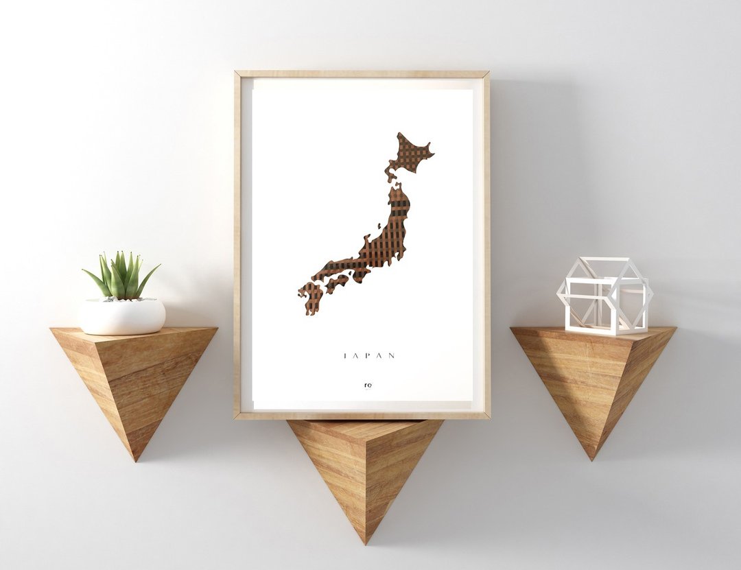 日本城市地图海报 |  纯手工卡带编织 | 新居客制禮物 - 摆饰 - 其他材质 金色