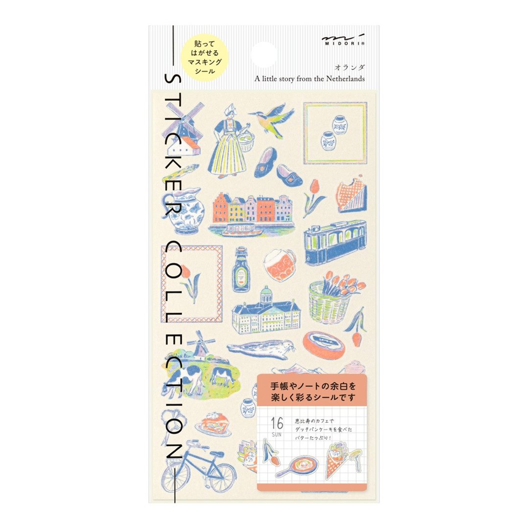 MIDORI 手帐贴纸-荷兰 - 贴纸 - 纸 多色