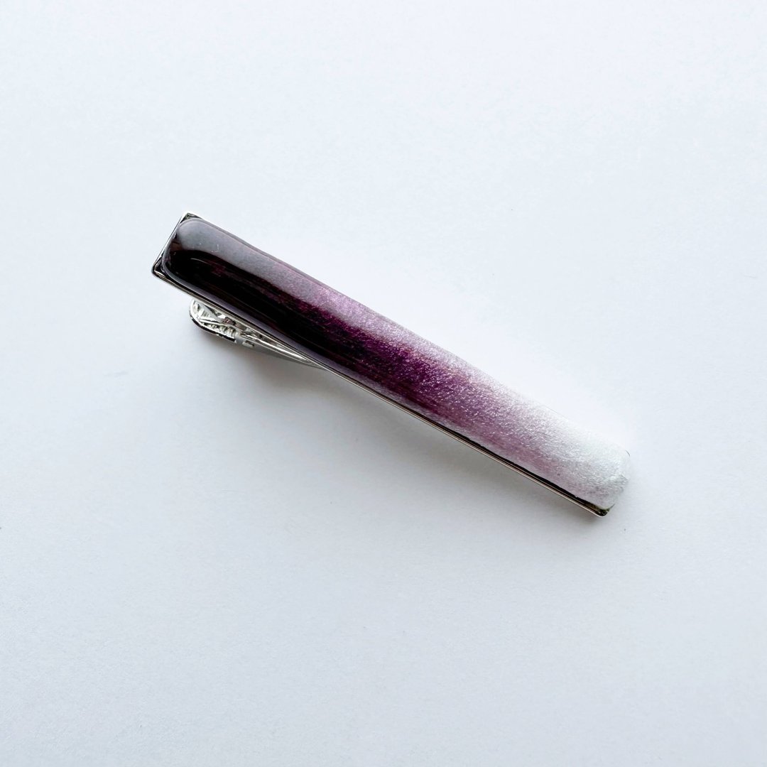 Gradation Tie Clip Mauve Cloisonne Tie Clip - 领带/领带夹 - 其他材质 紫色