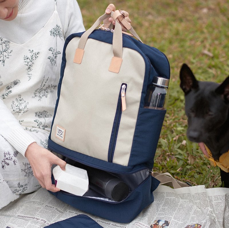 【春天来了】NETTA城市野餐系列后背包L号 (3色) - 后背包/双肩包 - 防水材质 蓝色