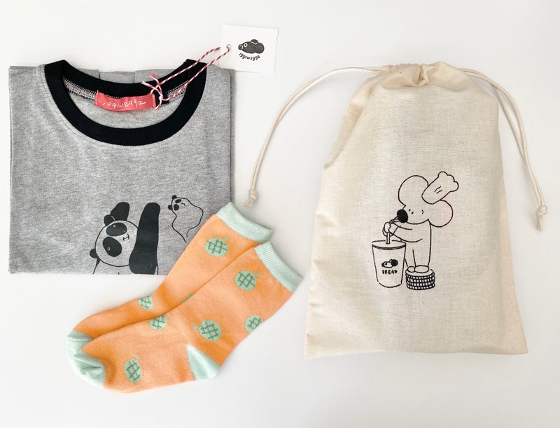 小朋友衣袜礼物组 - 童装上衣 - 棉．麻 白色