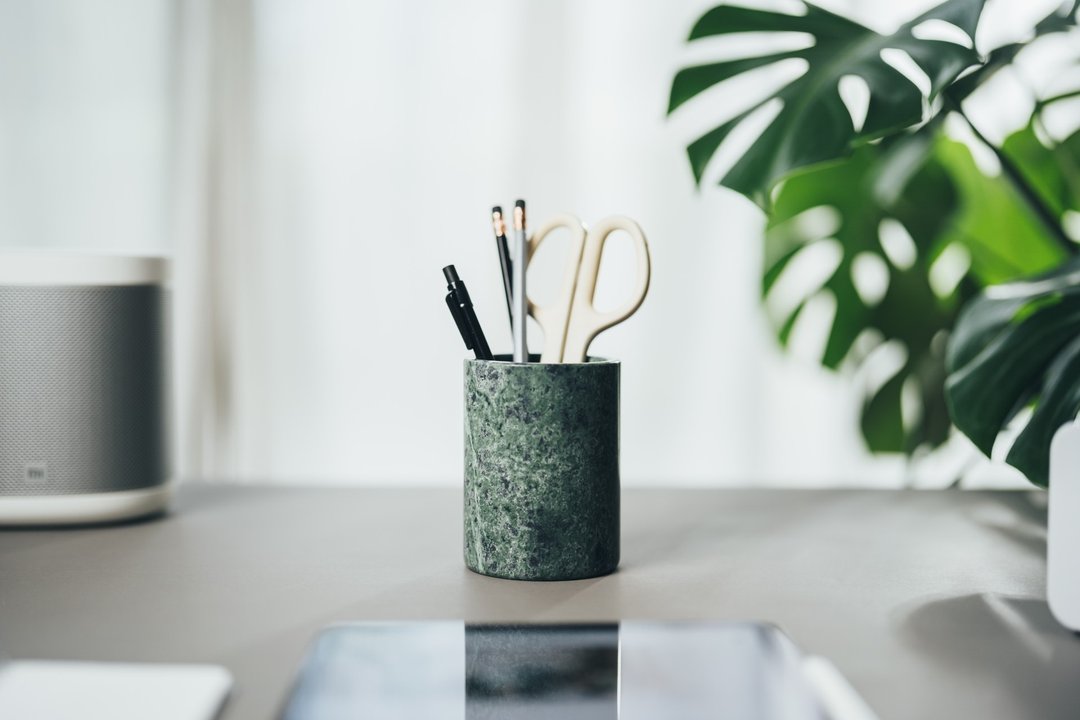 笔筒收纳罐 Serpentine Pen Holder 大理石 台湾蛇纹石 - 收纳用品 - 石头 绿色