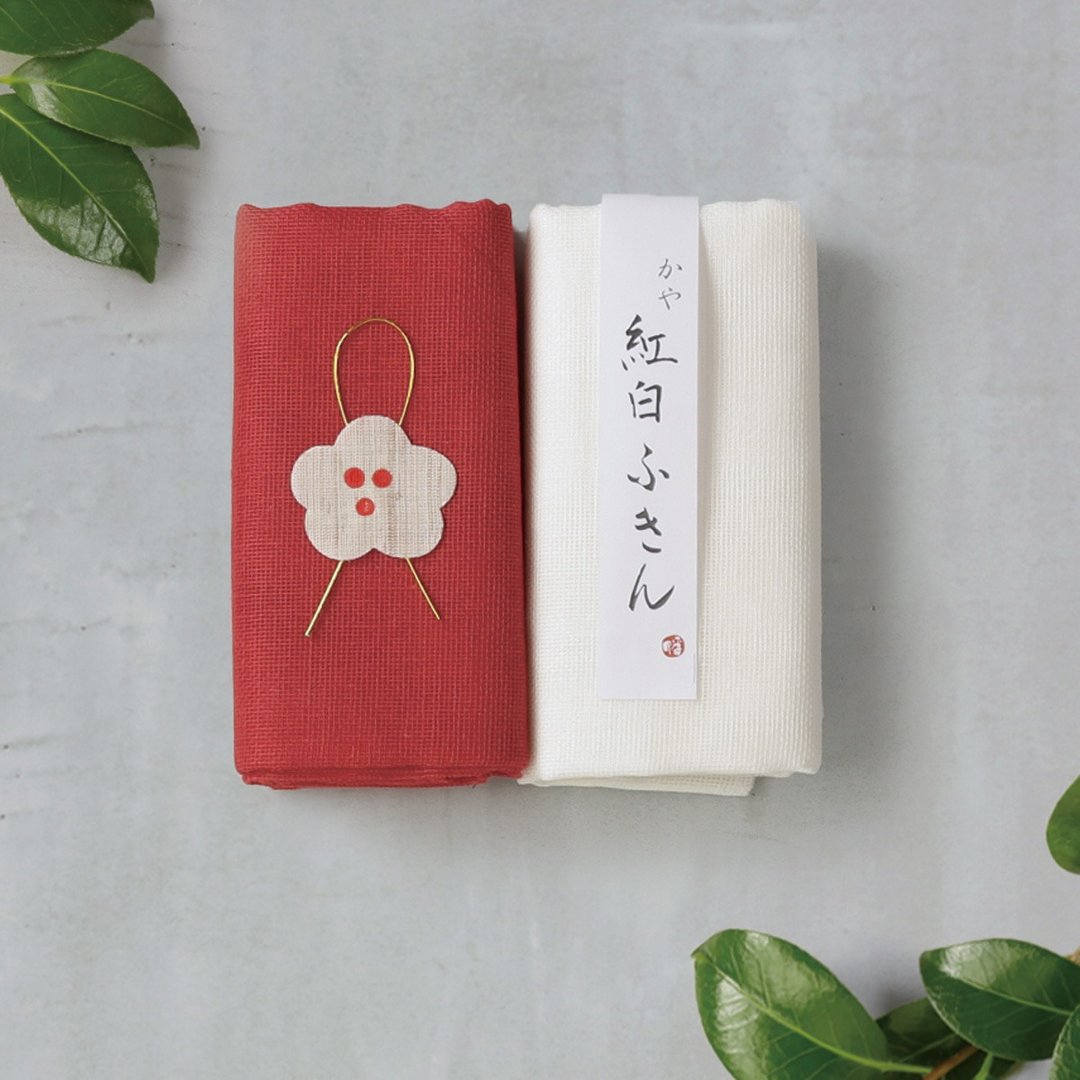 Set of 2 Fukin dish towel Red White Eco Kitchen Mosquito Net NewYear - 其他 - 棉 红色