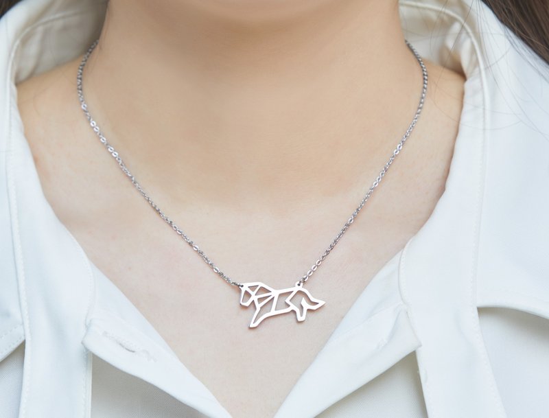 马 - 几何短链系列 - 抗敏医疗钢 - 项链 - 不锈钢 银色
