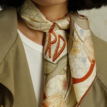 【後花園】 复古美拉德/郁金香真丝方巾