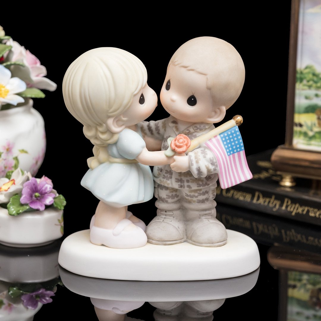 美国Precious Moments 暖心归来 2007情侣陶瓷摆饰水滴娃娃公仔 - 玩偶/公仔 - 瓷 