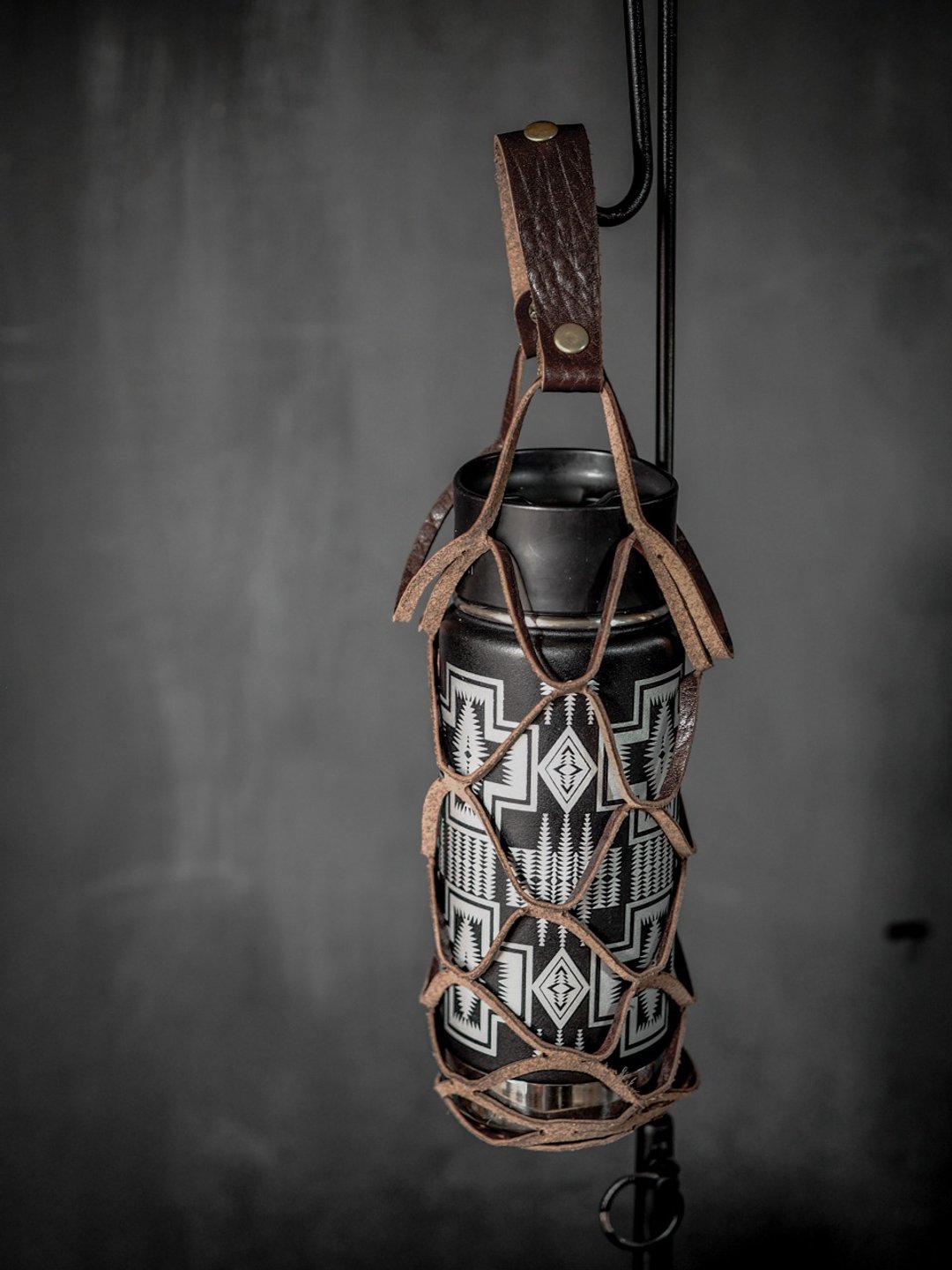 Leather Bottle Holder-皮革饮料杯提网袋-深咖 - 其他 - 真皮 咖啡色