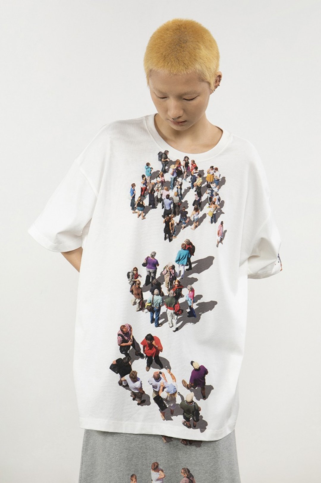 Crowds Tee 社恐T恤 (人群趣味印花) - 中性连帽卫衣/T 恤 - 其他材质 白色