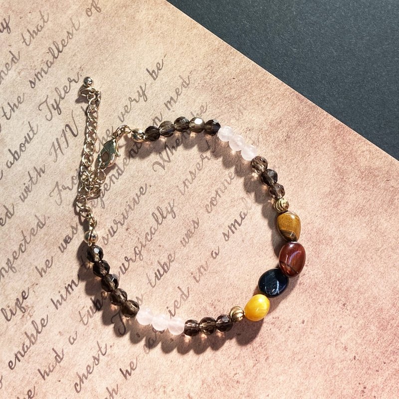 【摩登女孩/Downtown Girl】彩色虎眼石细手链 | 天然石 水晶手链 - 手链/手环 - 水晶 