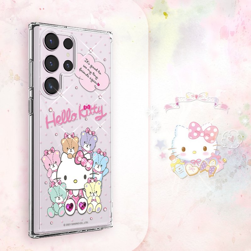 三丽鸥 S25/S24/S23/S22 轻薄军规防摔水晶彩钻手机壳-凯蒂同乐会 - 手机壳/手机套 - 其他材质 多色