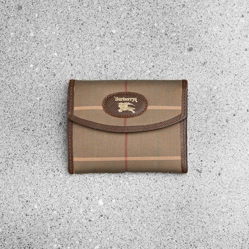 古董零钱包 Burberrys / Vintage 古着 - 手拿包 - 真皮 卡其色
