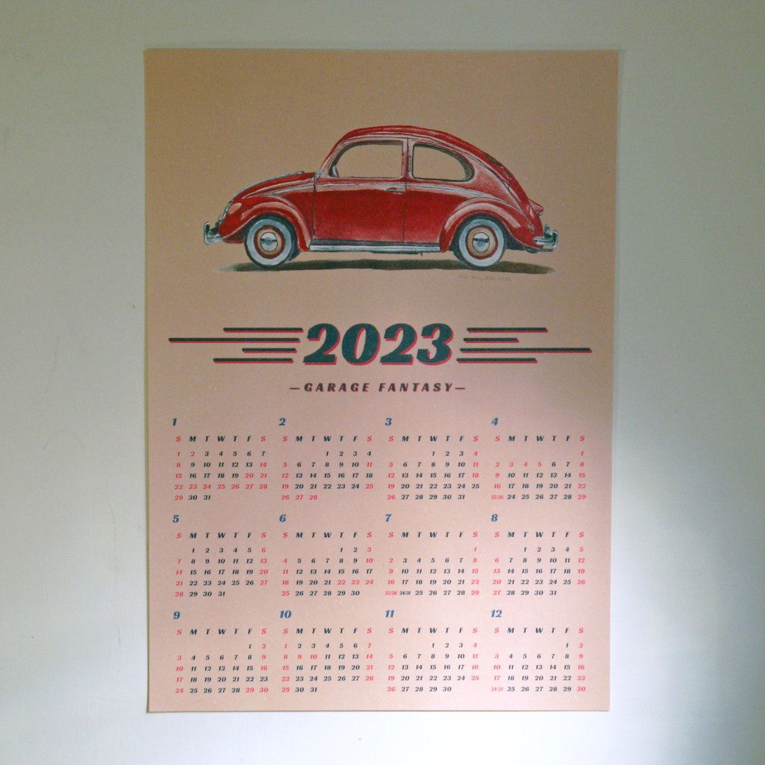2023年海报年历 / GARAGE FANTASY-金龟车 / A3尺寸 - 年历/台历 - 纸 