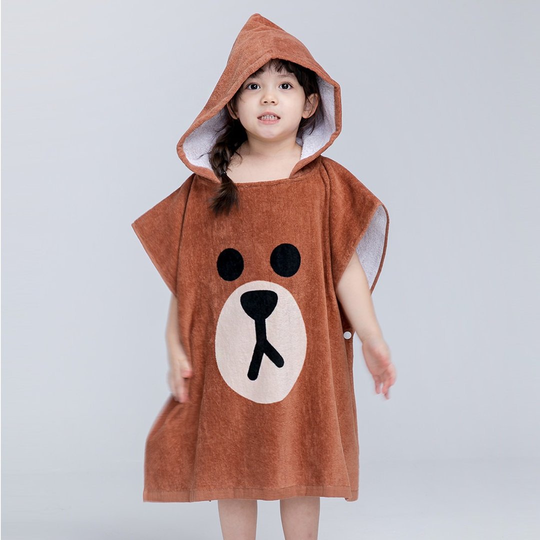 LINE FRIENDS 熊大连帽浴巾 BF-DD101 【ONEDER旺达】 - 毛巾浴巾 - 棉 