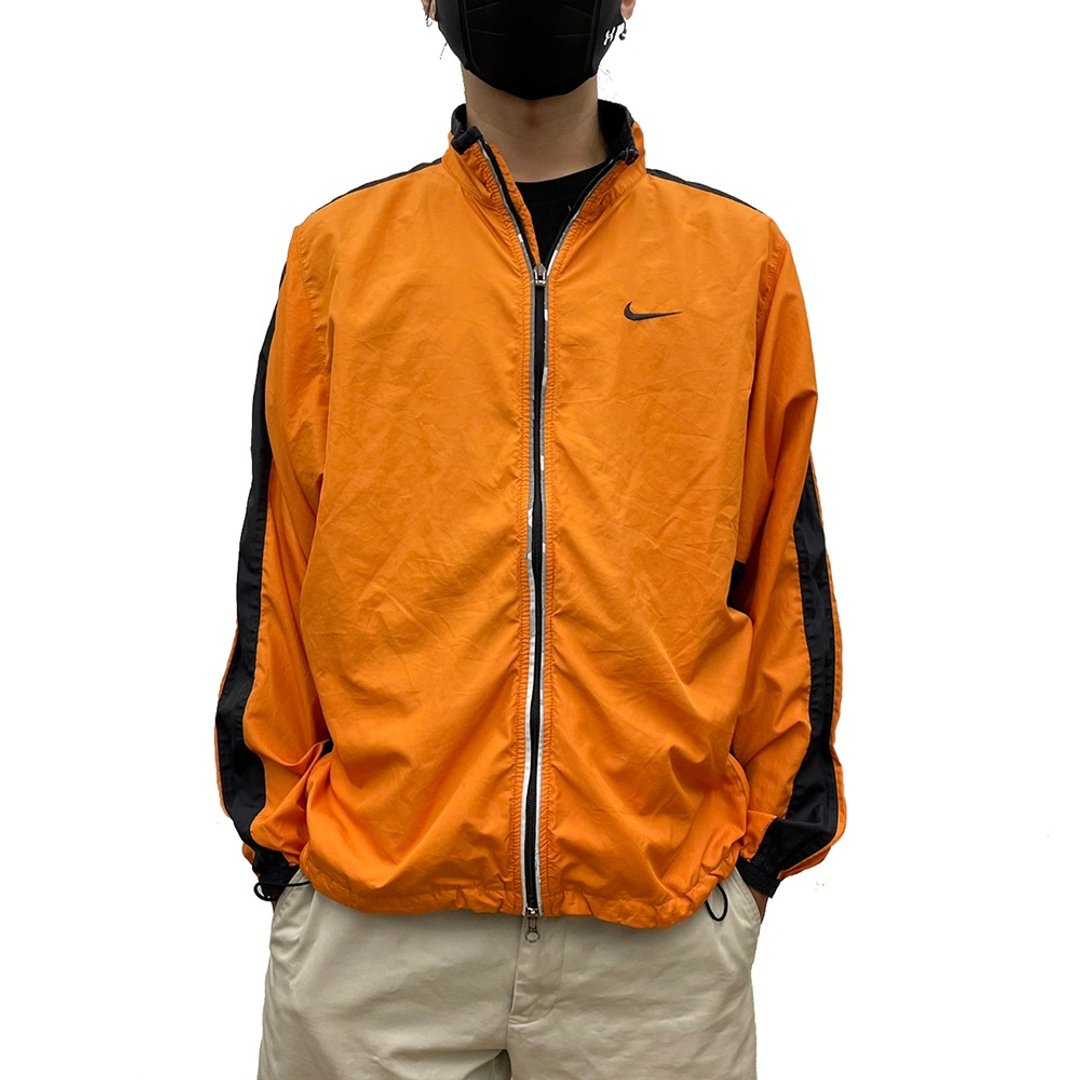 NIKE 橘色 黑 风衣 运动外套 古着 二手 聚酯纤维 - 男装外套 - 聚酯纤维 橘色