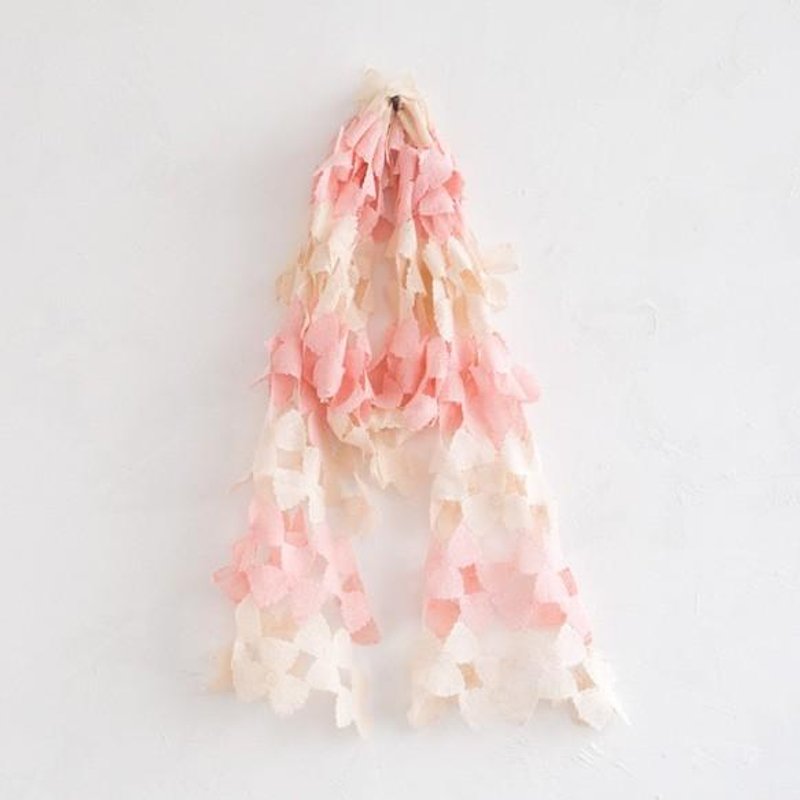 草木染刺绣花边三叶草围巾 樱染 - 丝巾 - 其他材质 粉红色