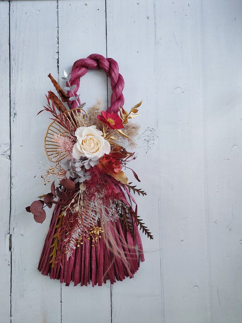 【新年挂饰】龙年富贵-长形注连绳 - 干燥花/捧花 - 植物．花 红色