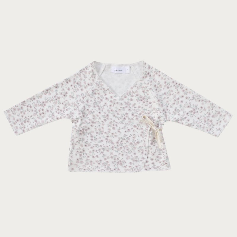 JK 有机棉和服式上衣 白底小碎花  - 其他 - 棉．麻 白色