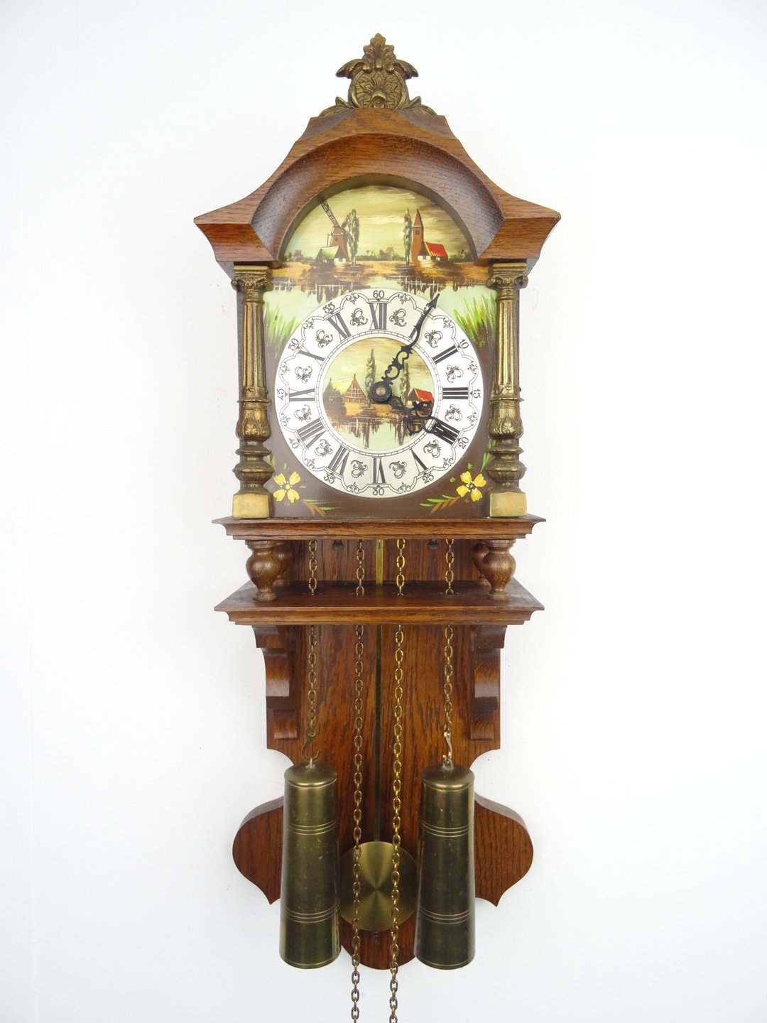 Antique Vintage Dutch Wall Clock 8 day Pendulum (Warmink Wuba Junghans era) - 时钟/闹钟 - 木头 咖啡色