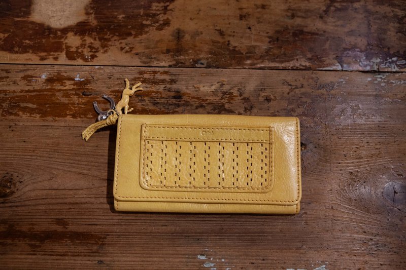 袅袅百货公司-Vintage Chloé黄色长夹 - 零钱包 - 真皮 