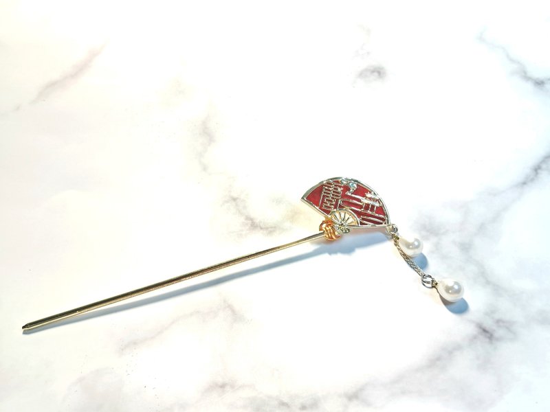 良扇 红 / 发簪 造型 - 发饰 - 其他金属 红色