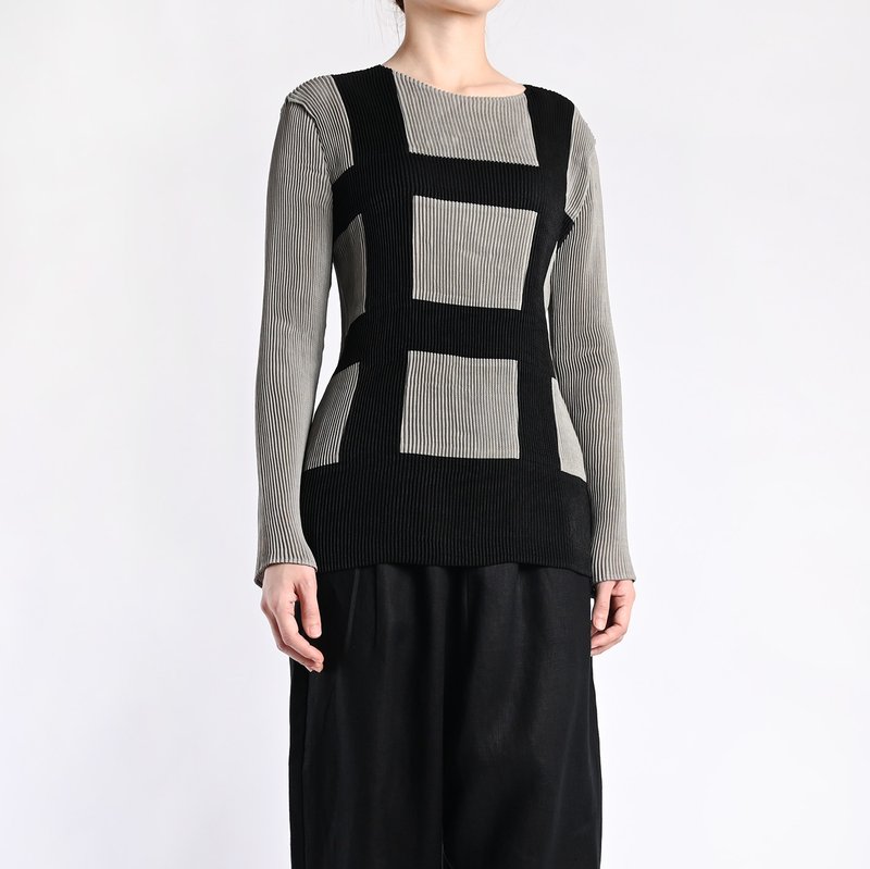 ISSEY MIYAKE 褶衣上衣 / 三宅折衣、三宅一生、皱折衣 - 女装上衣 - 棉 灰色