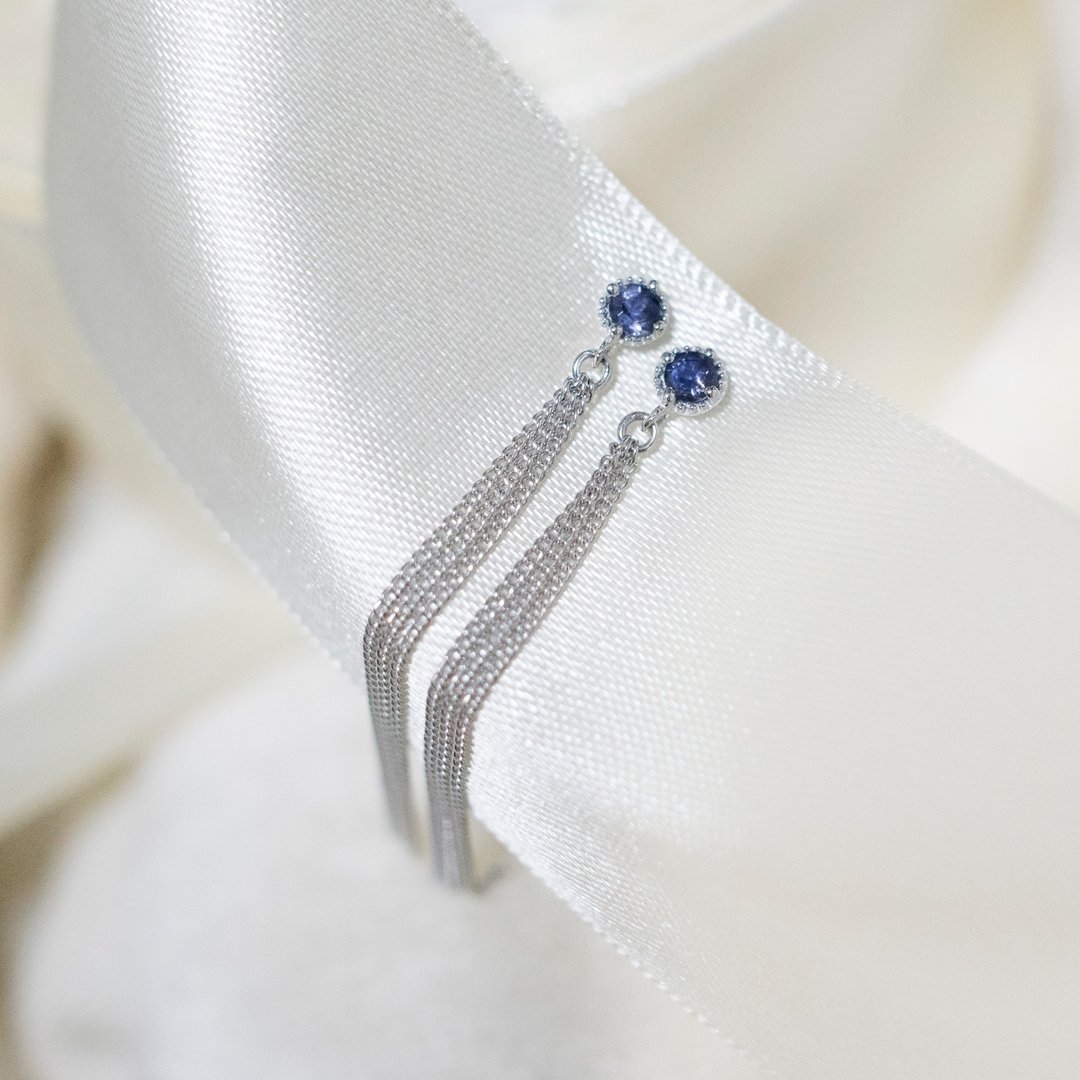 流苏长耳环 Tassel Earrings - 耳环/耳夹 - 纯银 