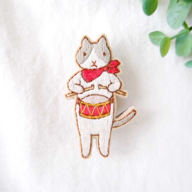 动物音乐队胸针・猫咪 - 胸针 - 棉．麻 