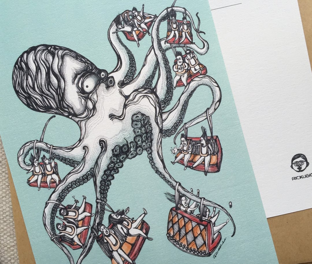 疯狂八爪鱼 - 明信片及高品质画作印刷 - 海报/装饰画/版画 - 纸 