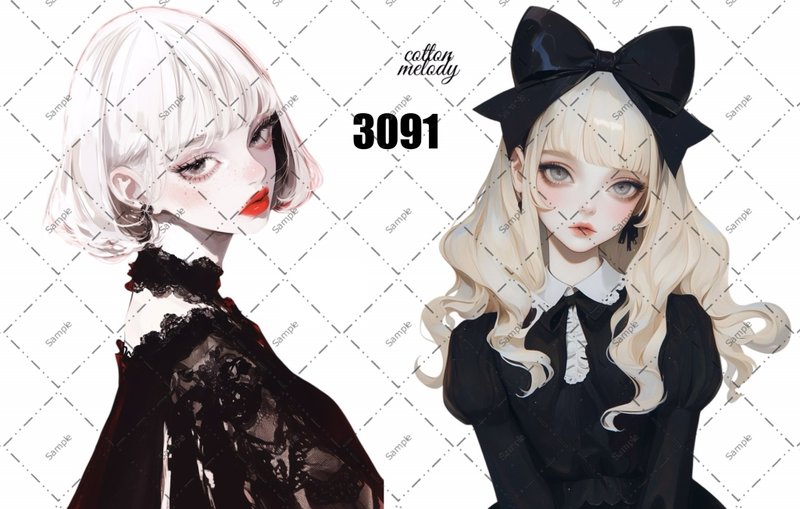 original sticker o.3091 人物贴纸 原创贴纸 cotton melody - 贴纸 - 纸 