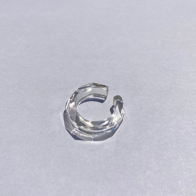 Natural Rock Crystal Ear Cuff - 耳环/耳夹 - 石头 透明