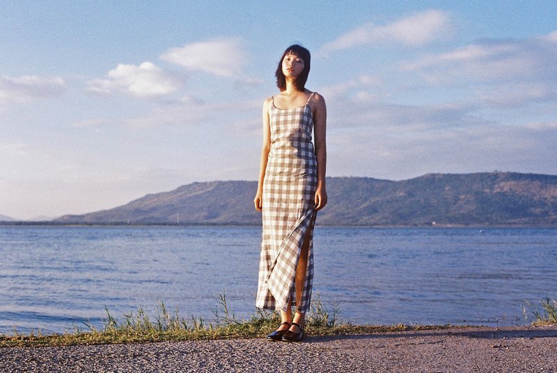 Maxi Dress - 洋装/连衣裙 - 棉．麻 粉红色