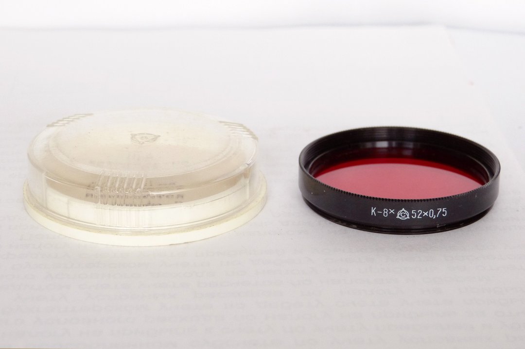 tested K-8x 52mm red lens filter 52x0.75 52x0,75 USSR LZOS for Helios-44M-4 box - 相机 - 其他材质 红色