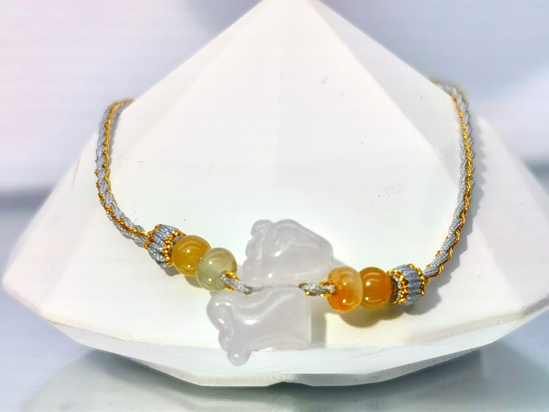 期间限定 - 翡翠马仔配多珠手绳 - 手链/手环 - 宝石 