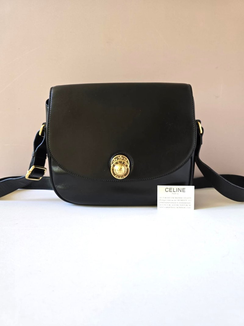 绝版中古包 Celine旋转星球豆腐包 侧背包 斜背包 皮革包 单肩包 - 侧背包/斜挎包 - 真皮 黑色
