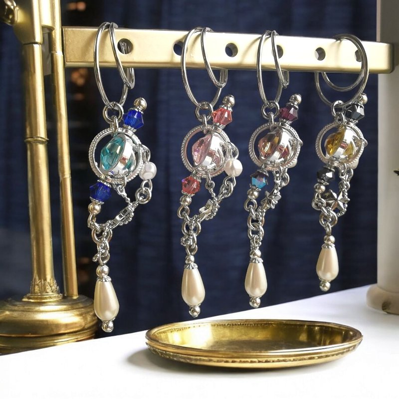 月之摇篮与天球仪 耳骨夹 镍 - 其他 - 玻璃 多色