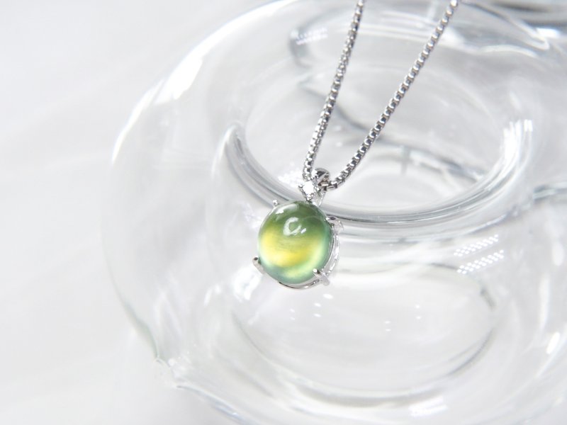 春日曙光 | 葡萄石 / 钻石 / 14k金 / 心愿系列 | 天然宝石项链 - 项链 - 宝石 绿色