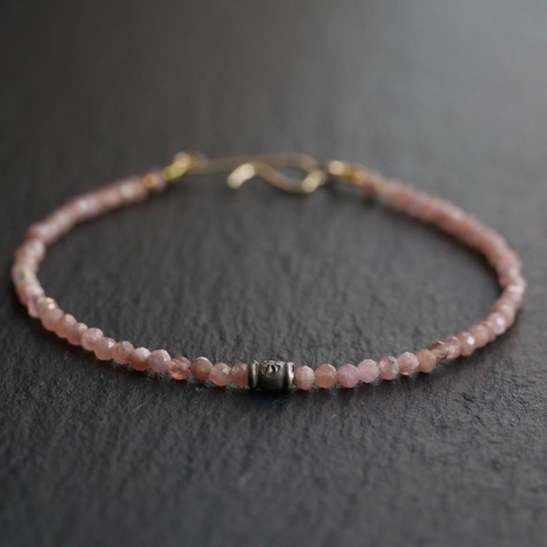 Inca rose&Karen Silver Bracelet - 手链/手环 - 宝石 粉红色
