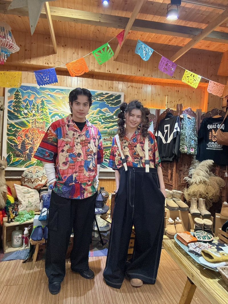 【热门预购】复古日式优雅艺术感浮世绘休闲衬衫L (12色)7IA-5115 - 男装衬衫 - 棉．麻 