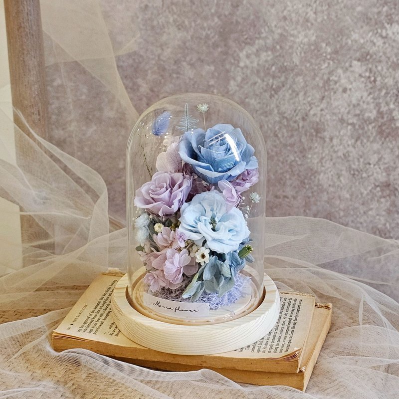 永生玫瑰玻璃罩 槽灯款 现货 快速出货 多色 - 干燥花/捧花 - 植物．花 多色