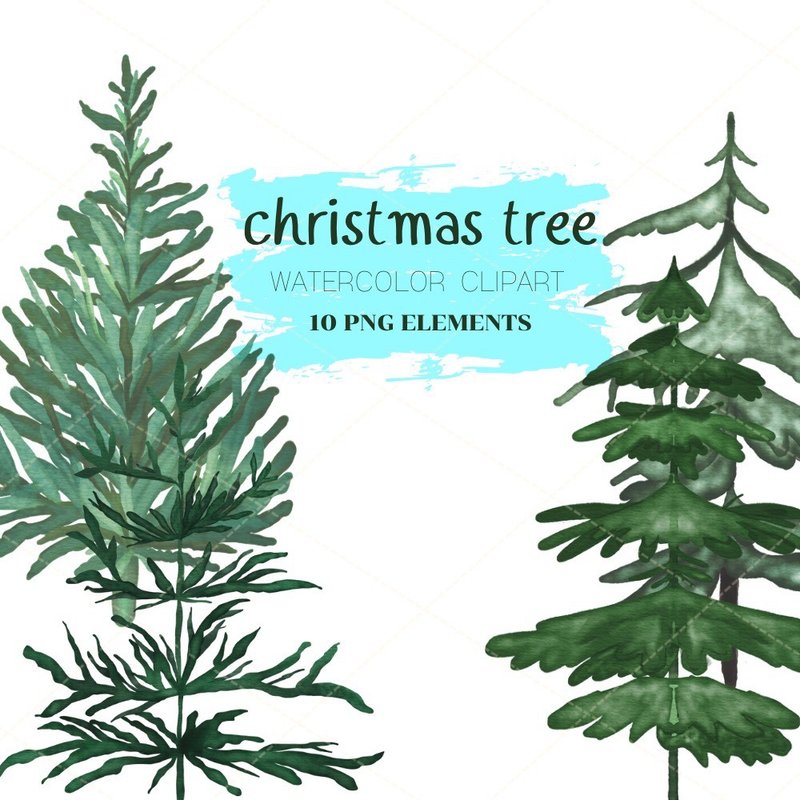 Christmas Tree Water Color - 电子手绘真人画像/绘画/插画 - 其他材质 
