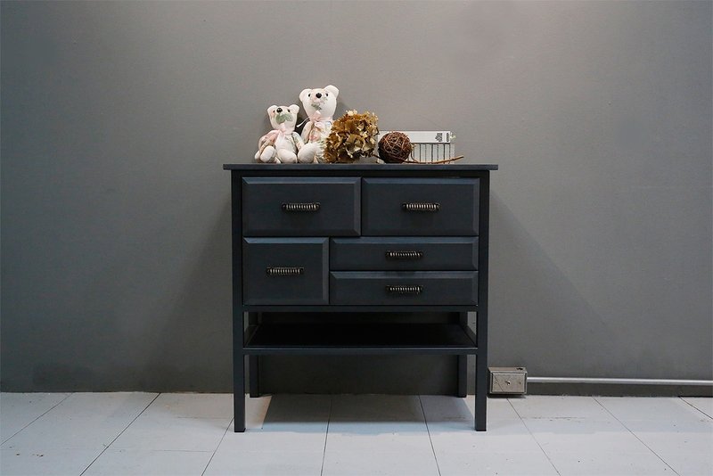 乡村工业风染黑置物木柜 - 木工/竹艺/纸艺 - 木头 黑色