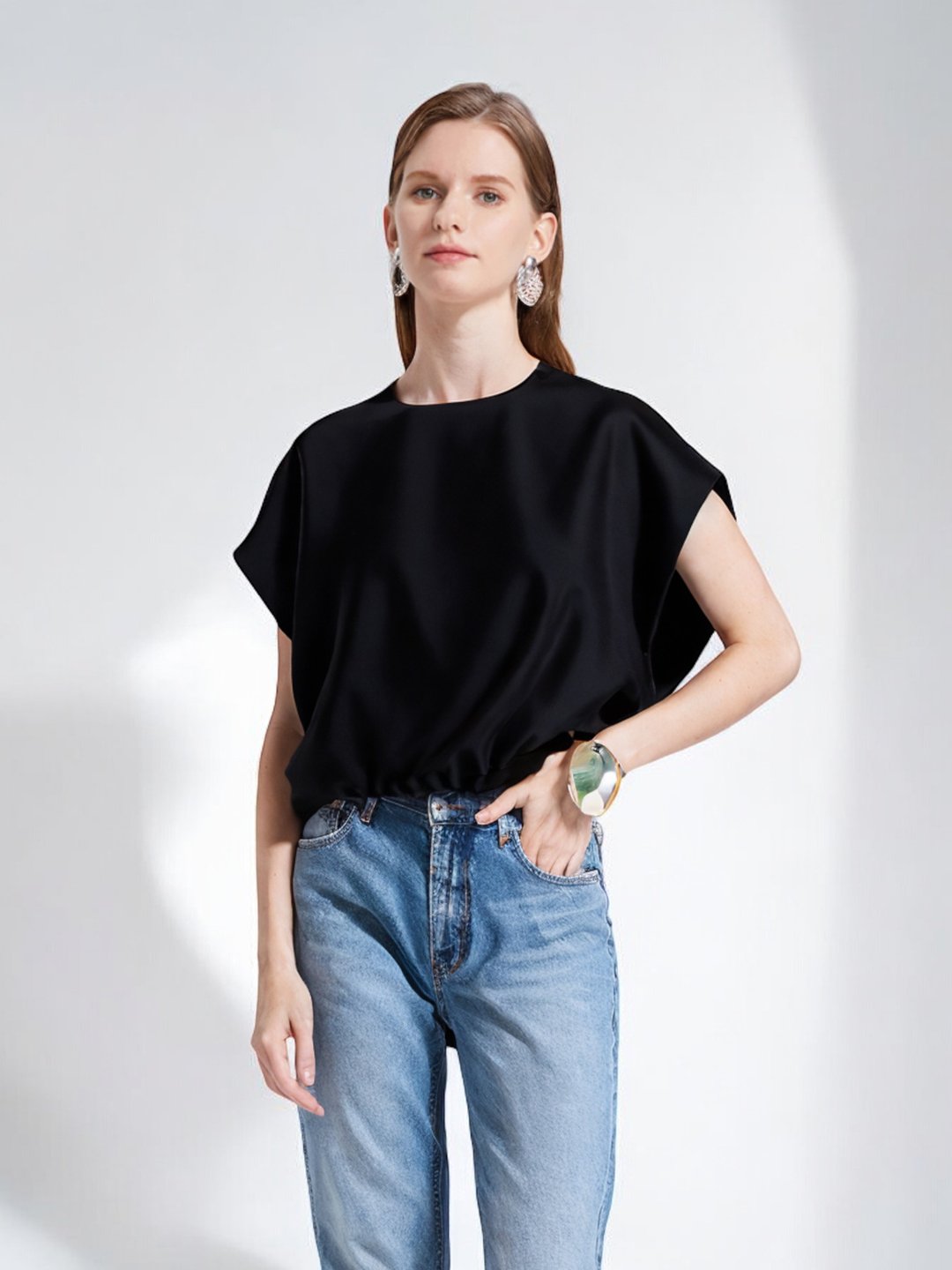 2024春夏新品-立体气球轮廓上衣 (23W1TP02) - 女装上衣 - 棉 