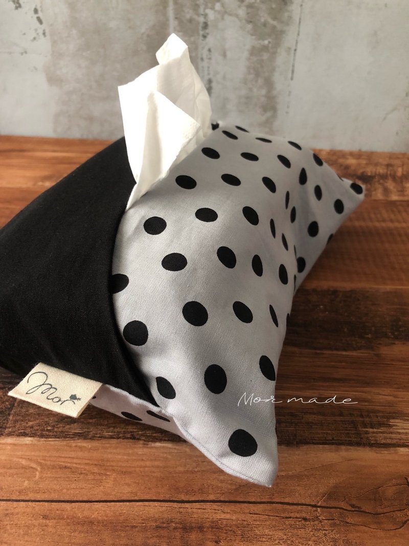 好手感 - 两用抽取式纸巾套 / 黑点蓝灰调 - 收纳用品 - 棉．麻 