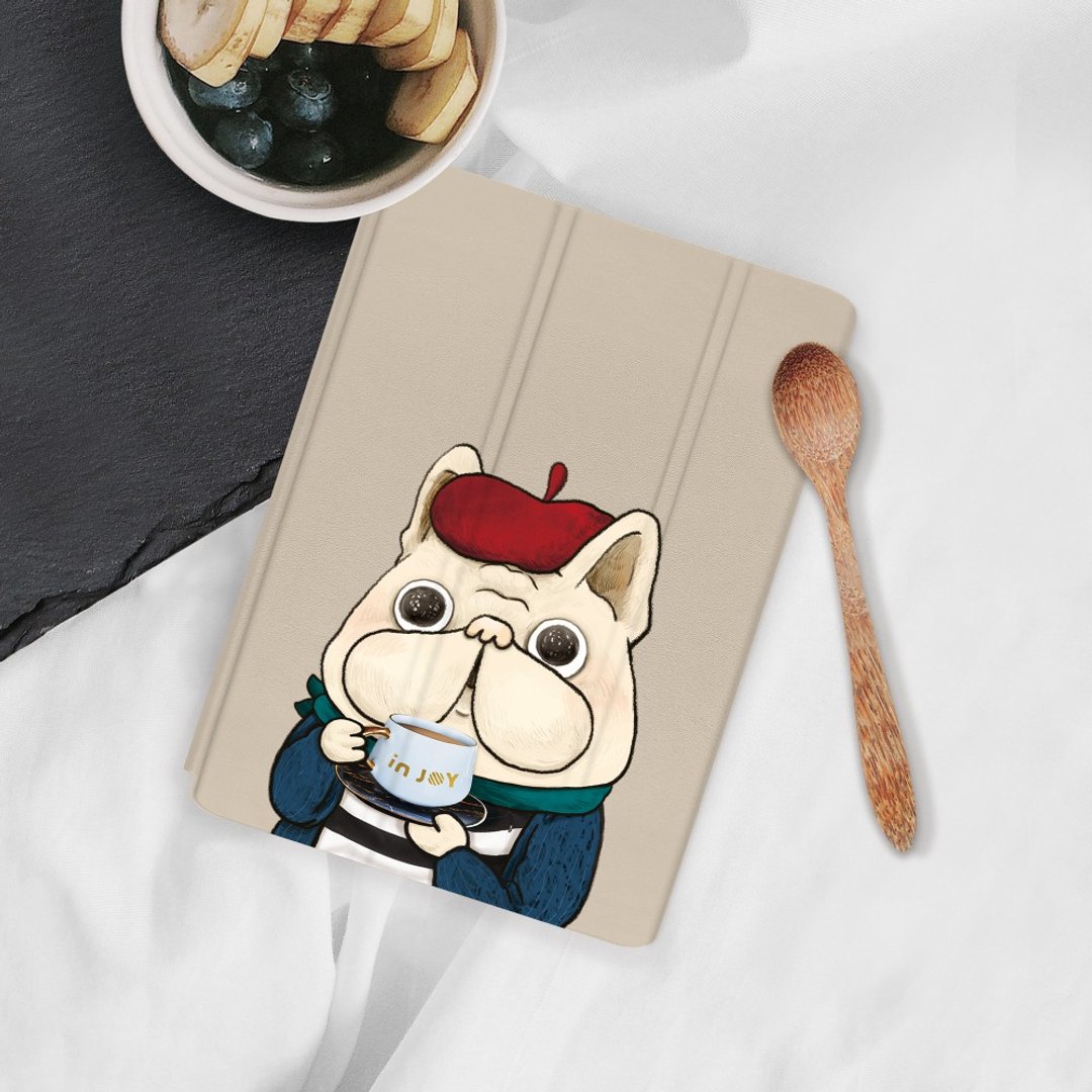 iPad case 12.9/Air5/iPad 9/mini 7 法式麦麦 皮革平板保护套 - 平板/电脑保护壳 - 其他材质 卡其色