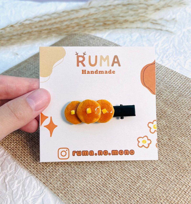 晨光松饼发夹 / 手作软陶饰品 - 发饰 - 粘土 