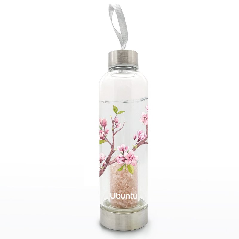 UBUNTU 水晶水瓶 | 幸运之花 | 桃花盛开 | 让水回到 最原始的状 - 水瓶/水壶 - 玻璃 粉红色