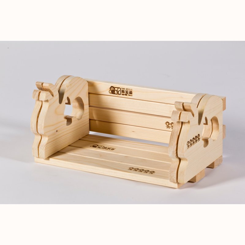 兔子造型书架 - 置物架/篮子 - 木头 卡其色