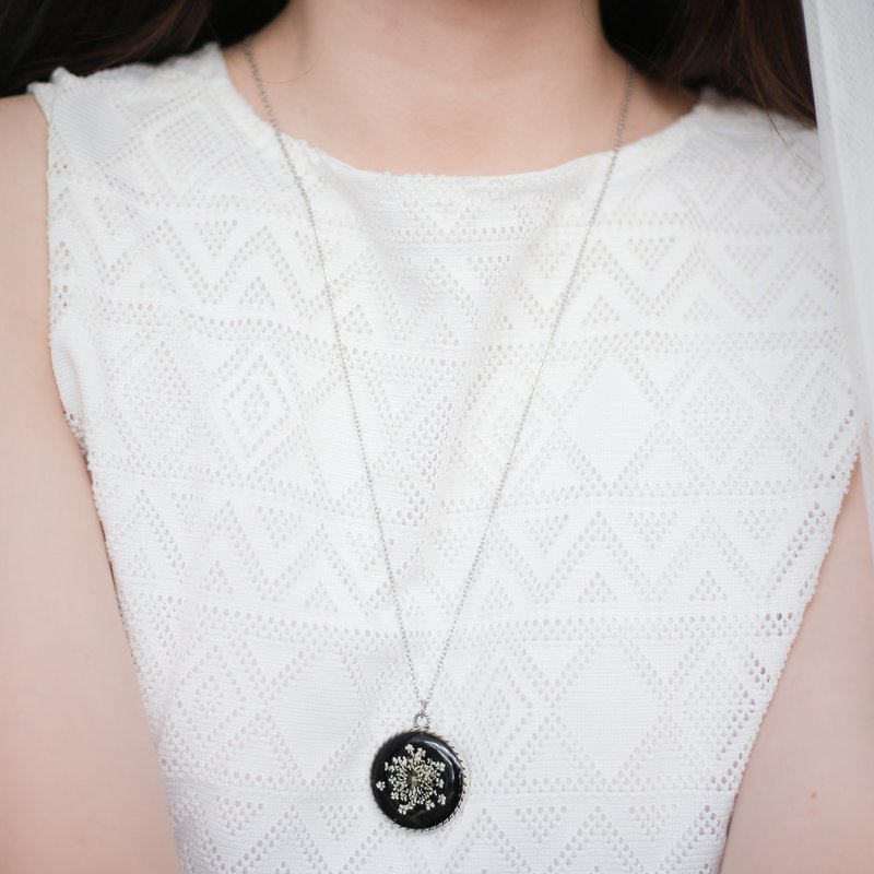 Ammi majus -necklaec(sliver color) 30 mm - 项链 - 植物．花 银色